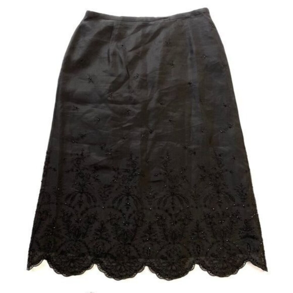Ann Taylor Formal Silk Beaded Skirt